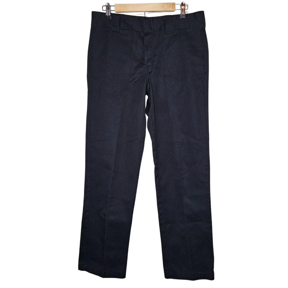 Dickie's Mens Slim Fit Work Pants Black Cotton Twill Durable 873 Size 33x32